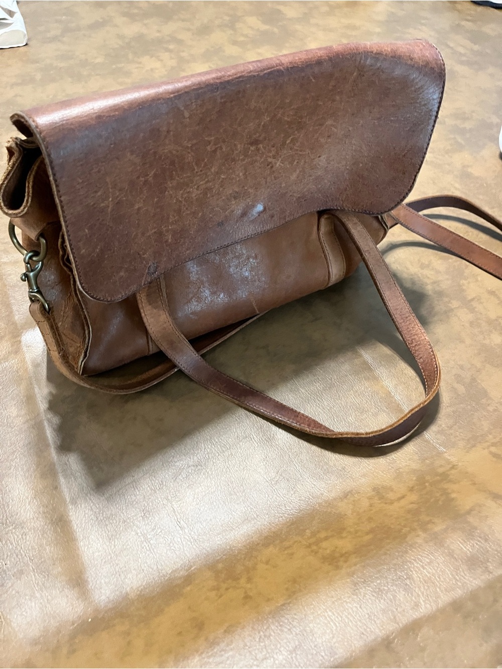 Able Brown Leather Crossbody Messenger Bag - Picture 2 of 5